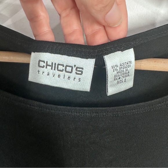 Chico's Travelers Black Sleeveless Tank Top Size 2 Large - Picture 2 of 4